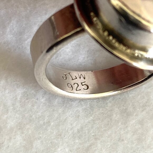 Sterling Silver 925 JLW Art Studio Jennifer Wagner Freshwater Pearl Ring Sz 7 - Picture 8 of 16